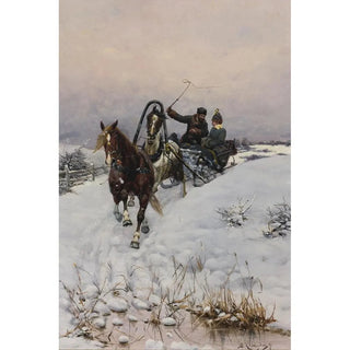 Reproduction of the painting Promenade en traîneau - Bohdan von Kleczynski