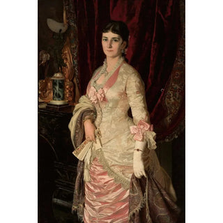 Reproduction of the painting Portrait of a lady in satin dress - Bolesław Łaszczyński