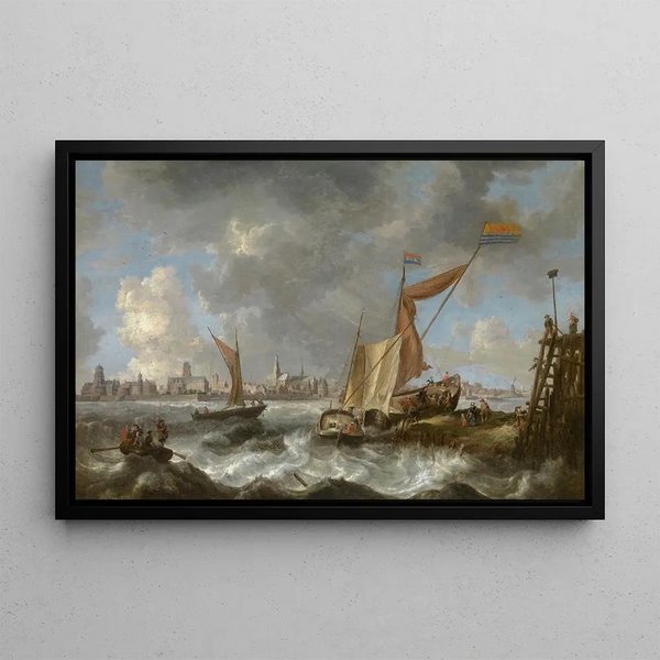 View of Flushing - Bonaventura Peeters the Elder — framed artwork on a wall