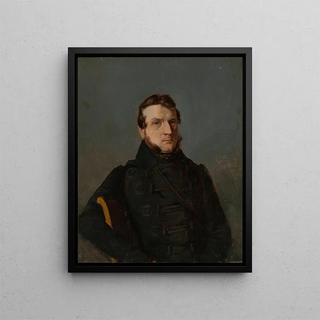Male portrait - Bonawentura Dąbrowski — framed artwork on a wall