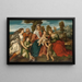 The Holy Family with Saint Dorothy and the Child John the Baptist and Tobiah with an angel - Bonifacio Veronese — framed artwork on a wall