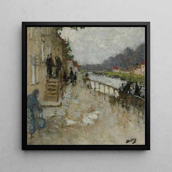 Bord de canal Saint-Mammès - Pierre — framed artwork on a wall