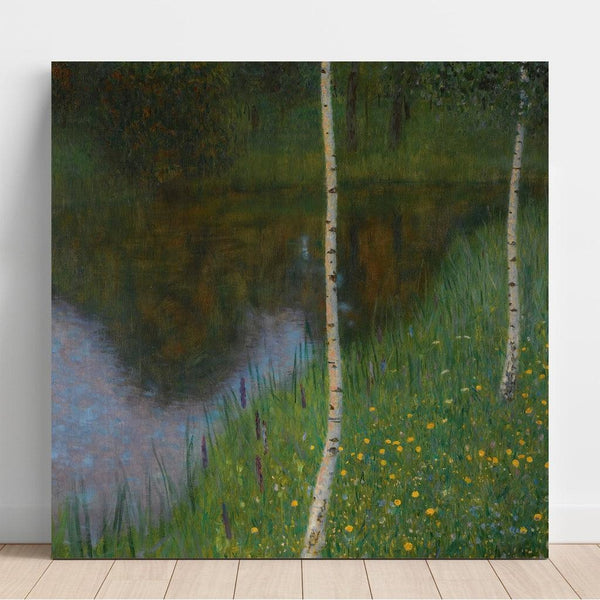Reproduction of the painting Lake Shoreline with Birches - Gustav Klimt