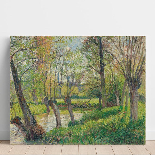Reproduction of the painting Bords de l'Epte à Éragny, Soleil Couchant - Camille Pissarro