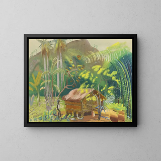 Indigenous Hut in Brazil - Boris Grigoriev — framed artwork on a wall