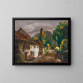 Landscape Painting in Haute-Savoie - Boris Grigoriev — framed artwork on a wall