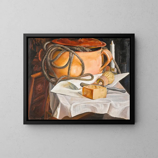 Nature morte avec une bougie - Boris Grigoriev — framed artwork on a wall