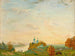 Above the river in autumn - Boris Kustodiev — artwork view