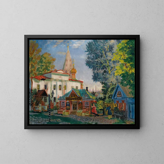 In the provinces - Boris Kustodiev — framed artwork on a wall