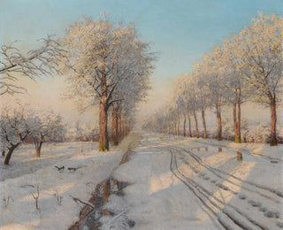 Winter Sunset Painting - Boris Vasilievich Bessonov — artwork view