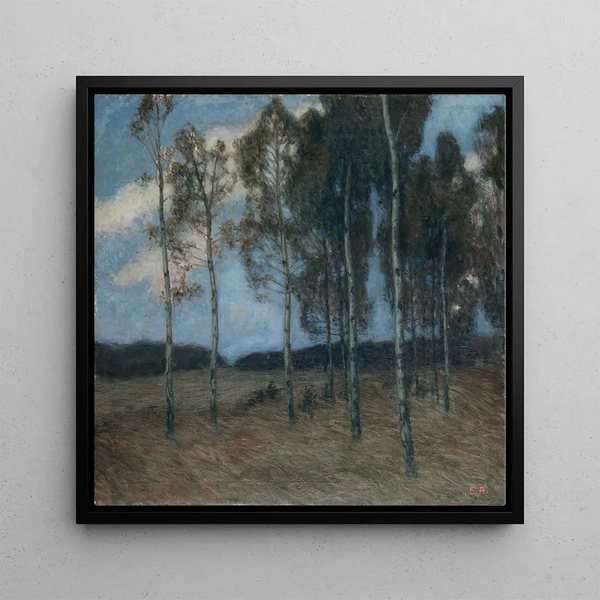 Bosquet de Bouleaux after sunset - Ester Almqvist — framed artwork on a wall