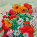 Bouquet of daisies, marigolds, and geraniums - Albert Marquet — displayed in an interior