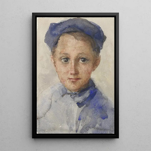 Portrait of a Little Boy - Bramine Hubrecht — framed artwork on a wall
