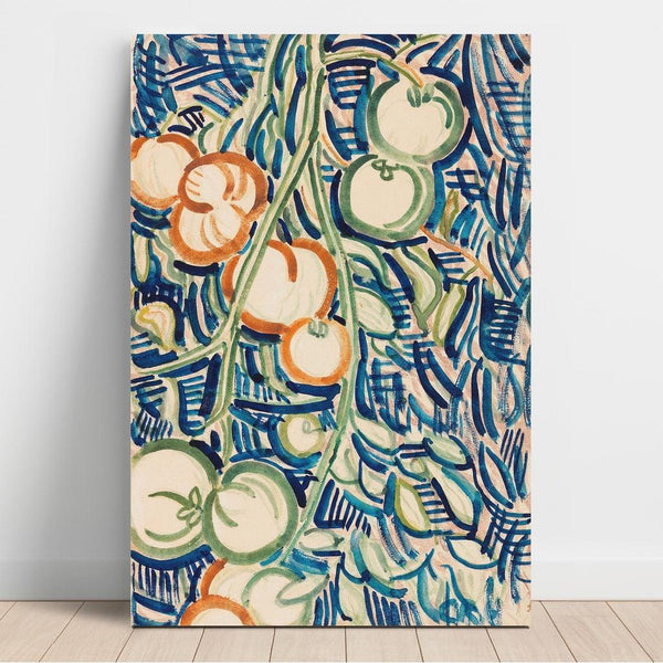Reproduction of the painting Hanging branch painting with red and green tomatoes - Christian Rohlfs