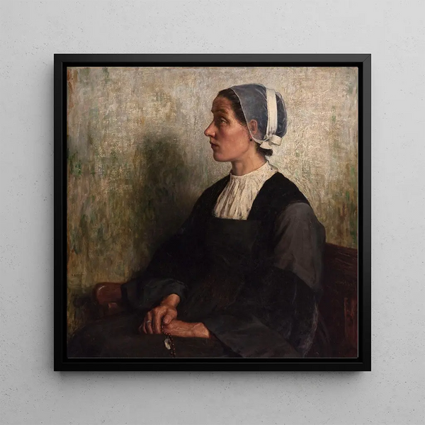 Breton Prayer Painting - Henri Jules Guinier — framed artwork on a wall