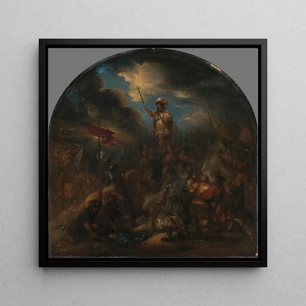 Brinio élevé sur un bouclier - Jan Lievens — framed artwork on a wall
