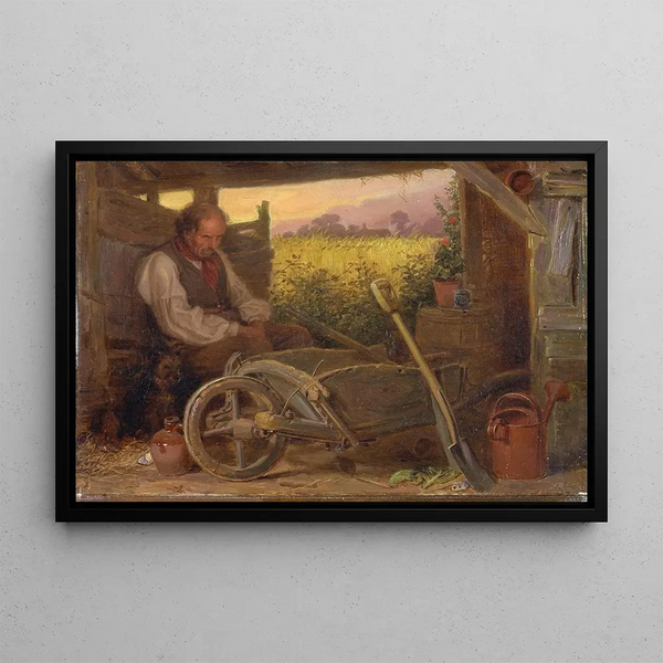 The Old Gardener - Briton Rivière — framed artwork on a wall