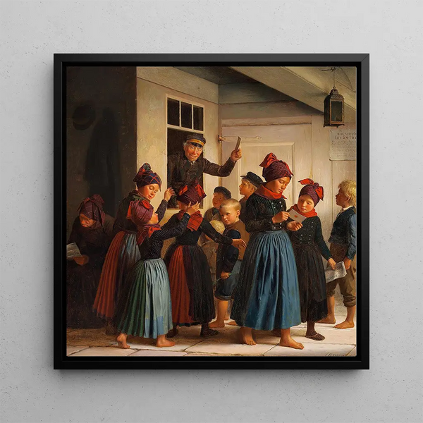 Brn in front of the post office after the mail arrival - Julius Exner — wall display of the artwork
