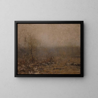 December Gray Painting - Bruce Crane — framed artwork on a wall