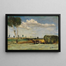 Small landscape painting with hay cart - Bruno Gimpel — framed artwork on a wall
