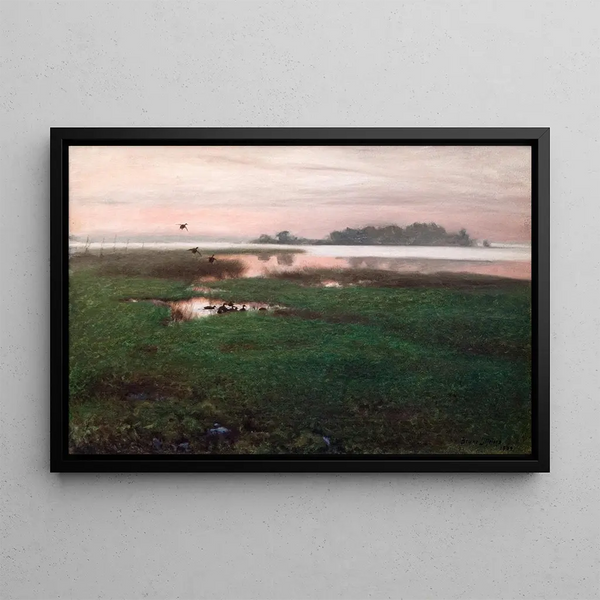 Evening Landscape Painting - Bruno Liljefors — framed artwork on a wall