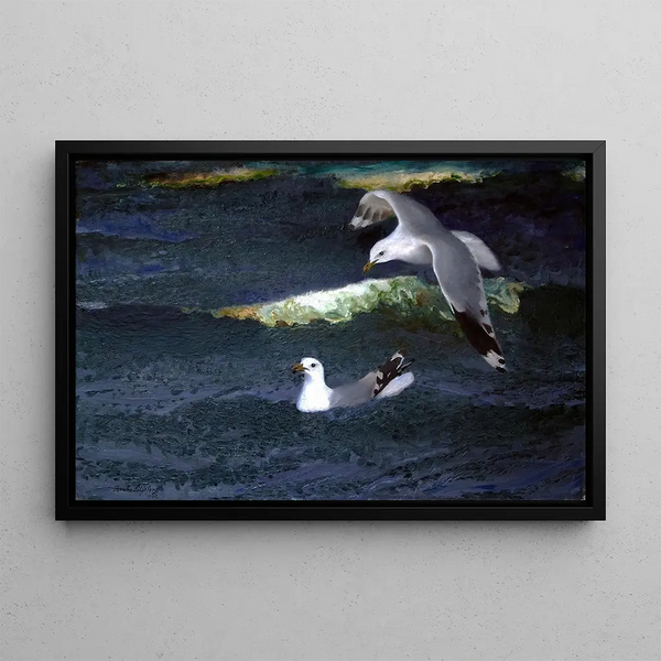 Seagulls Painting - Bruno Liljefors — framed artwork on a wall
