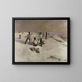 Deformed Man Painting - Bruno Liljefors — framed artwork on a wall