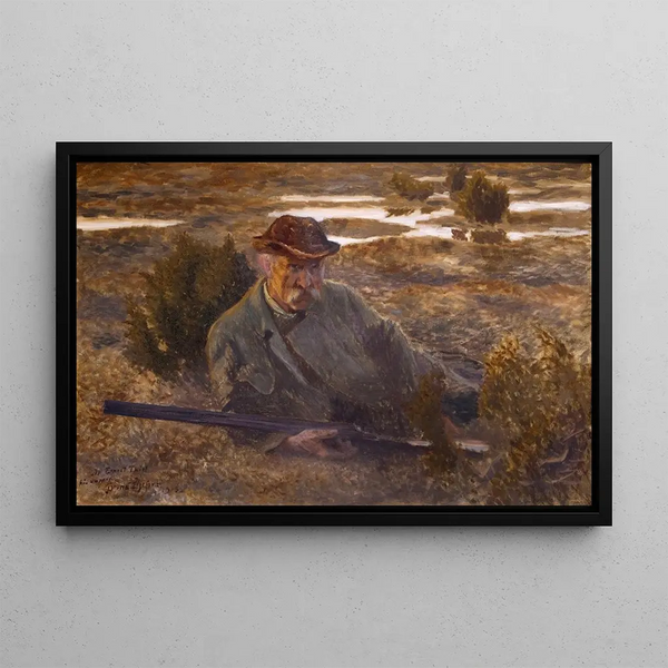 Self-portrait Painting - Bruno Liljefors — framed artwork on a wall