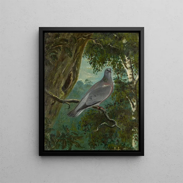 Pigeon colombin - Bruno Liljefors — framed artwork on a wall