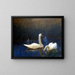 Swans in the Reeds - Bruno Liljefors — framed artwork on a wall