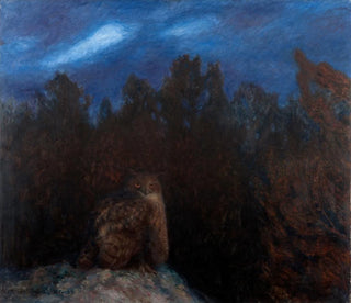 The great horned owl in the heart of the forest - Bruno Liljefors — artwork view
