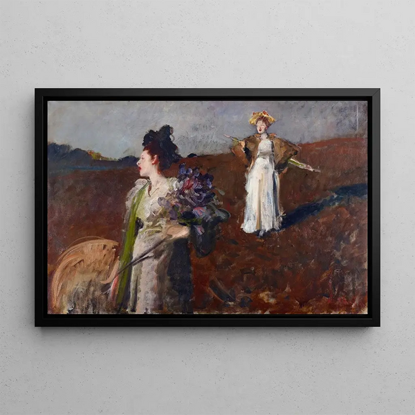 Outdoor game painting - Bruno Piglhein — framed artwork on a wall