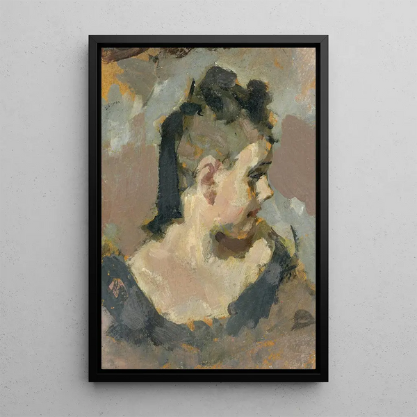 Reproduction of the painting Head of a young girl in profile to the right - Brynolf Wennerberg