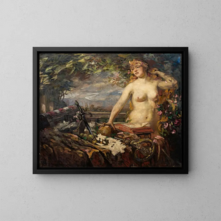 Acte féminin avec nature morte - Burkhard Mangold — framed artwork on a wall