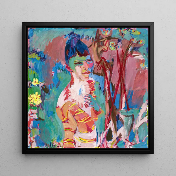 Bust of a Girl of Color - Albert Müller — framed artwork on a wall