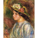 Reproduction of the painting Bust of a Woman, Straw Hat Garnished - Pierre-Auguste Renoir