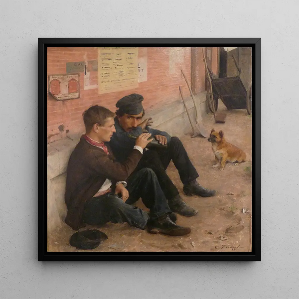 Drinkers - Émile Friant — framed artwork on a wall