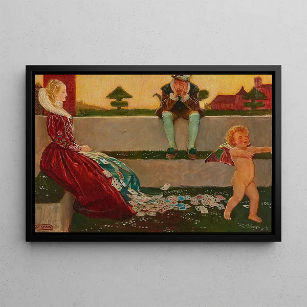Cupidon et Campaspe - Byam Shaw — framed artwork on a wall