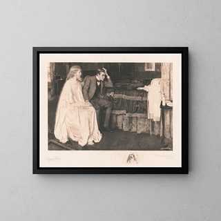 The bedspread - Byam Shaw — framed artwork on a wall