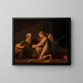 Cupid painting received by Anacreon - C.F. Hyer — framed artwork on a wall