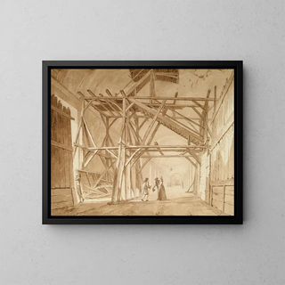 La Grande Galerie du Louvre - Constant Bourgeois — framed artwork on a wall