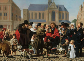 Diogenes searching for an honest man, family portrait of the Steyn family - Caesar van Everdingen — artwork view