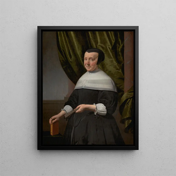 Portrait of a Woman - Caesar van Everdingen — framed artwork on a wall
