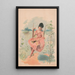 Reproduction of the painting of a woman in a pink dress with golden stars on a swing - Calvert Litho Co