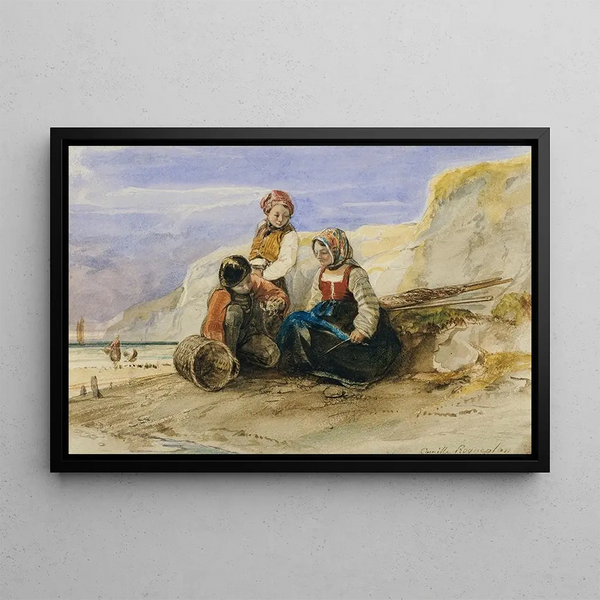 Les Enfants du Pêcheur - Camille Joseph Étienne Roqueplan — framed artwork on a wall