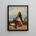 Woman and Child with Dogs - Camille Joseph Étienne Roqueplan — framed artwork on a wall