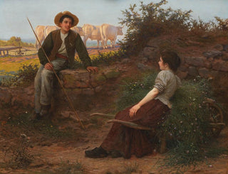 Discussing at the edge of the road - Camille Félix Bellanger — artwork view