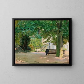 Scene in a Garden - Camille Martin — framed artwork on a wall