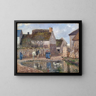 A pond in Ennery - Camille Pissarro — framed artwork on a wall