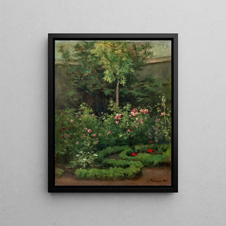A Rose Garden - Camille Pissarro — framed artwork on a wall